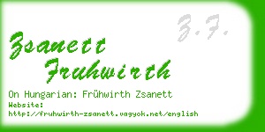 zsanett fruhwirth business card